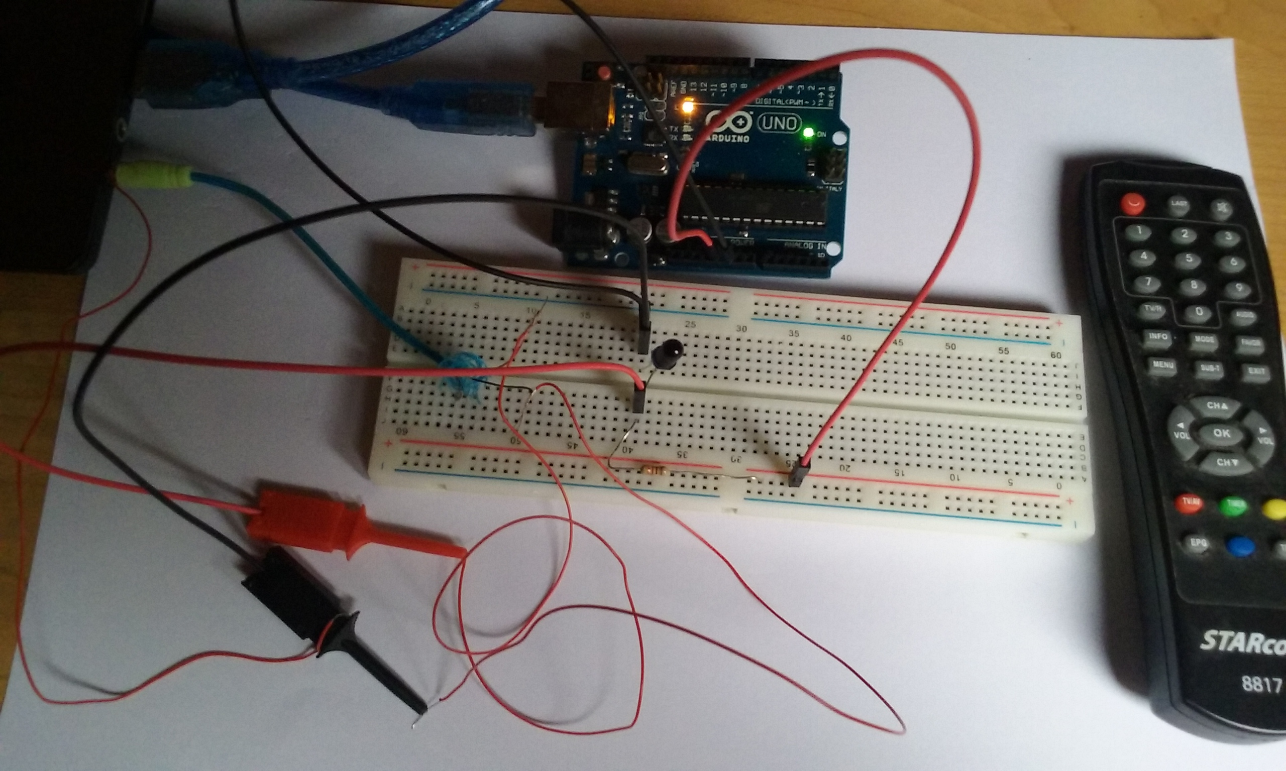 Test setup with the photodiode